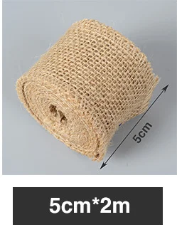 2 метра джутовые мешковины Hessian рулоны деревенский Винтаж DIY орнамент Мешковина домашний декор День рождения Свадьба Вечеринка Рождество украшения - Цвет: 5cmX2m
