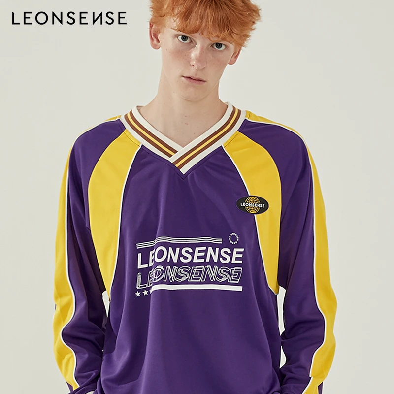 LEONSENSE/Новая мужская осенне-зимняя толстовка с длинными рукавами и v-образным
