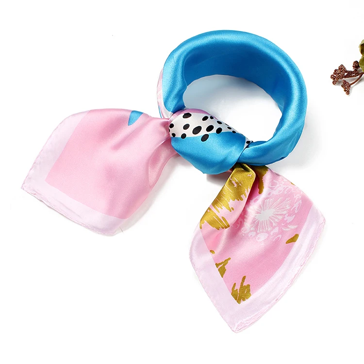 Дизайнерский шарф атласные квадратные шарфы Шелковый платок роскошный шейный 60