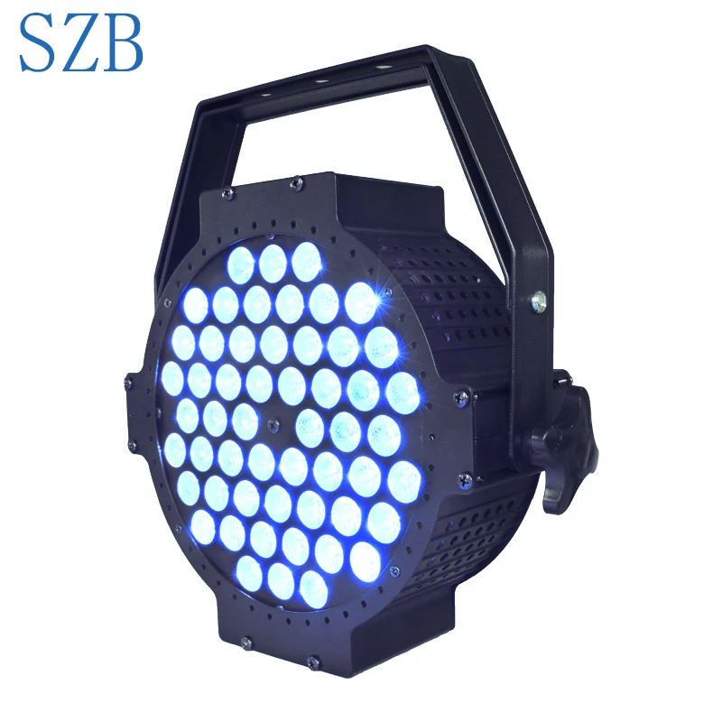 54x3W RGB красочный 3 в 1 7 DMX канал триколор плоский Led Par свет 200 Вт Мощность тонкий