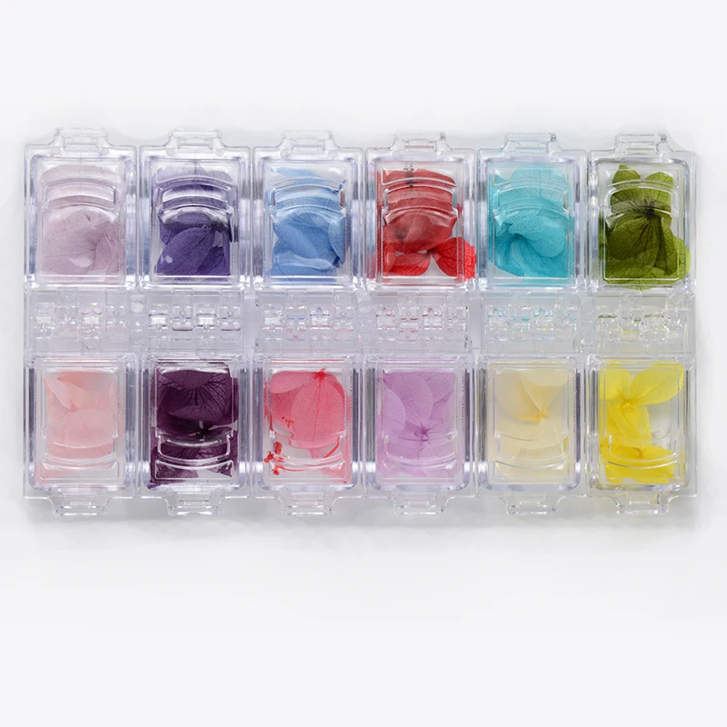 12 цветов 3D наклейки настоящие натуральные сухие лепестки для дизайнерские