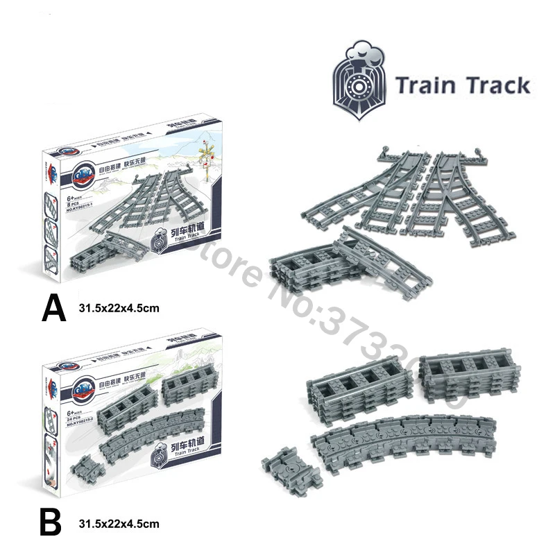 LWKO City Train Railway гибкие рельсы крест прямые изогнутые строительные блоки Legoe части