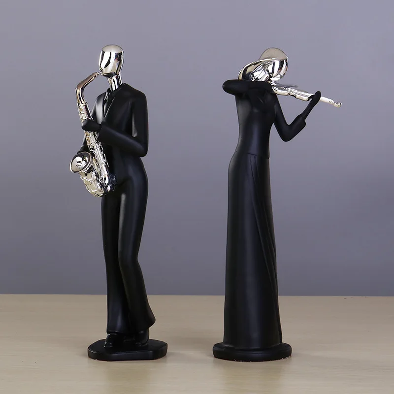 Горячие Творческие смолы миниатюрные фигурки черный с музыкальным символом