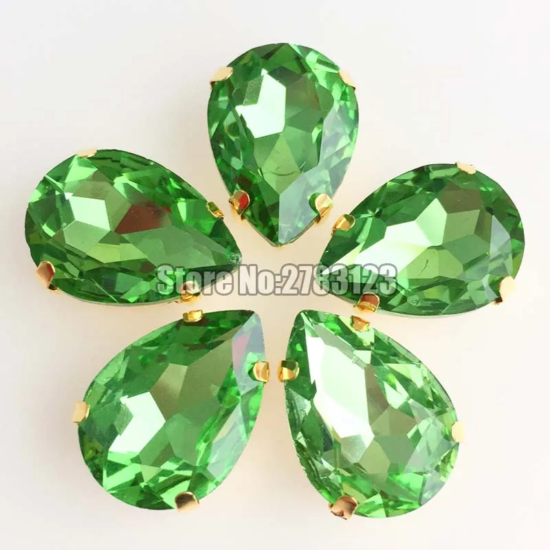 Заводские продажи золото дно светло-зеленая форма dr flatback AAA стекло Кристалл