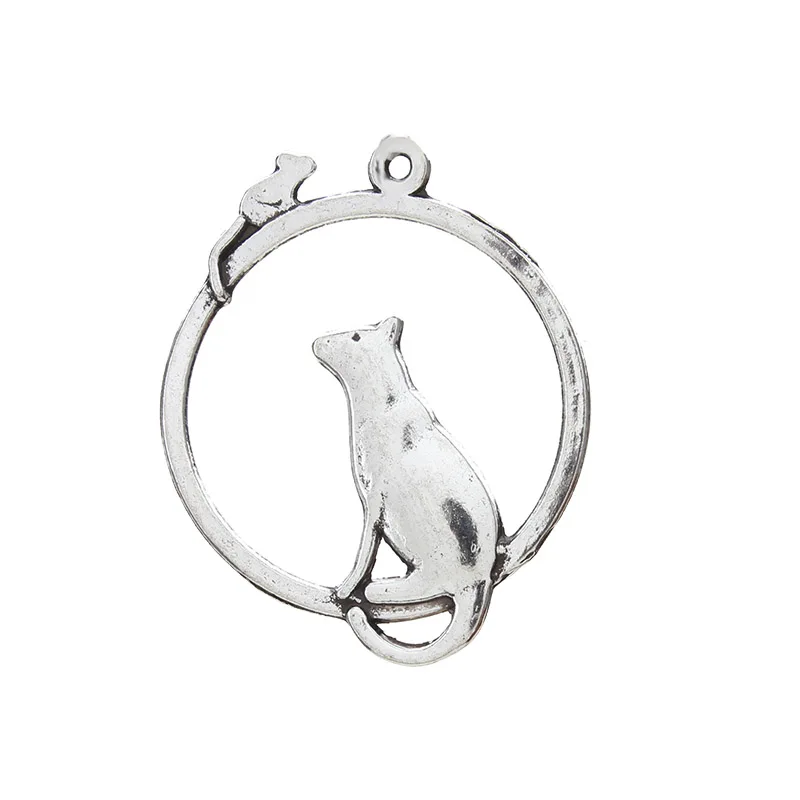 20 шт./лот полая серебряная подвеска в форме кошки и мышки ювелирное ожерелье