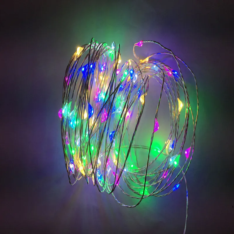 RGB 10 м 100 светодиодный s медный провод светодиодный звездный свет 12 В DC Светодиодный свет, светодиодный Звездный Декор Праздничная Рождественская елка, праздничный садовый светильник - Испускаемый цвет: RGB