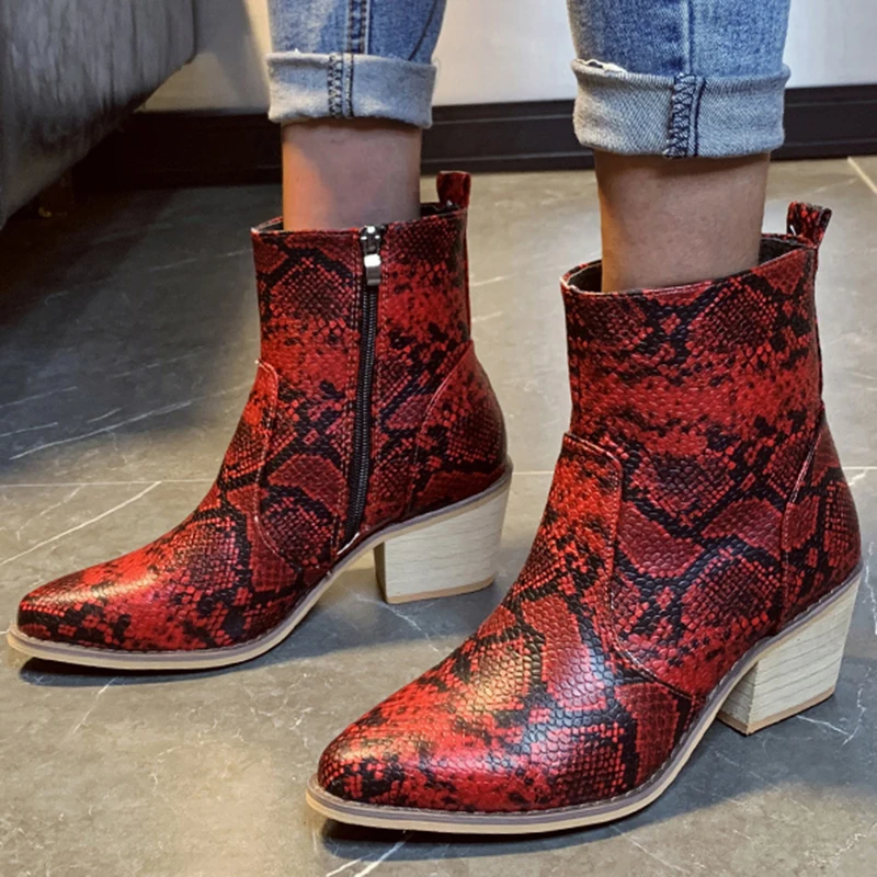 Женские мотоциклетные ботинки из ПУ кожи на высоком каблуке|Сапоги до середины