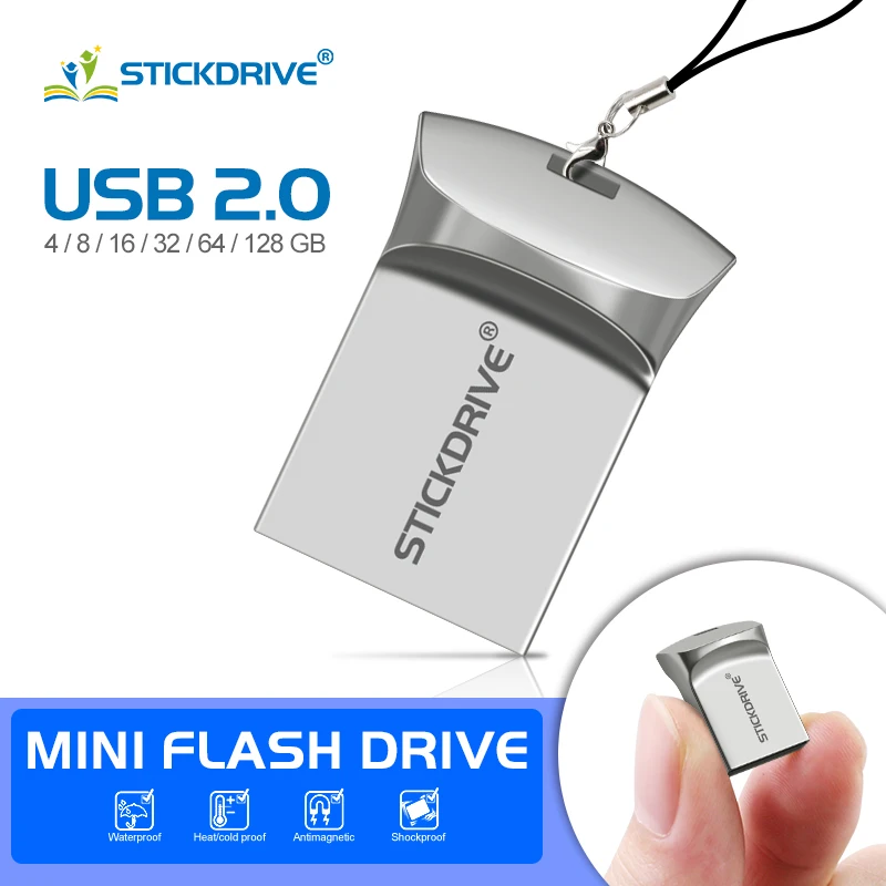Новое поступление мини usb флеш накопитель 64 ГБ 32 флэш диск 16 8 4 металлический 128 USB