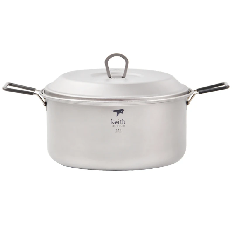 Keith 2.5L Titanium Soup Pot Ultralight Outdoor Camping Cookware Picnic Cooking | Спорт и развлечения