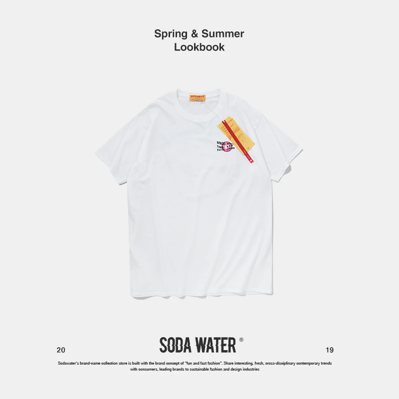 SODA вода Космос печати тройник 2019 мужчины Homme веселое Harajuku футболки с коротким