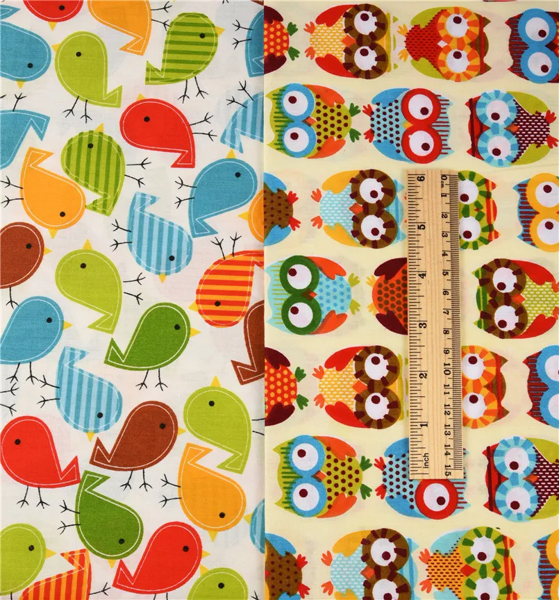 Новые полуметровые рождественские стеганые ткани из хлопка с изображением совы