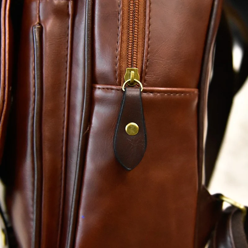 Women Female Brand Back Pack College Style Leather Backpack School Back pack Vintage Student Schoolbag Retro Rucksack Square
