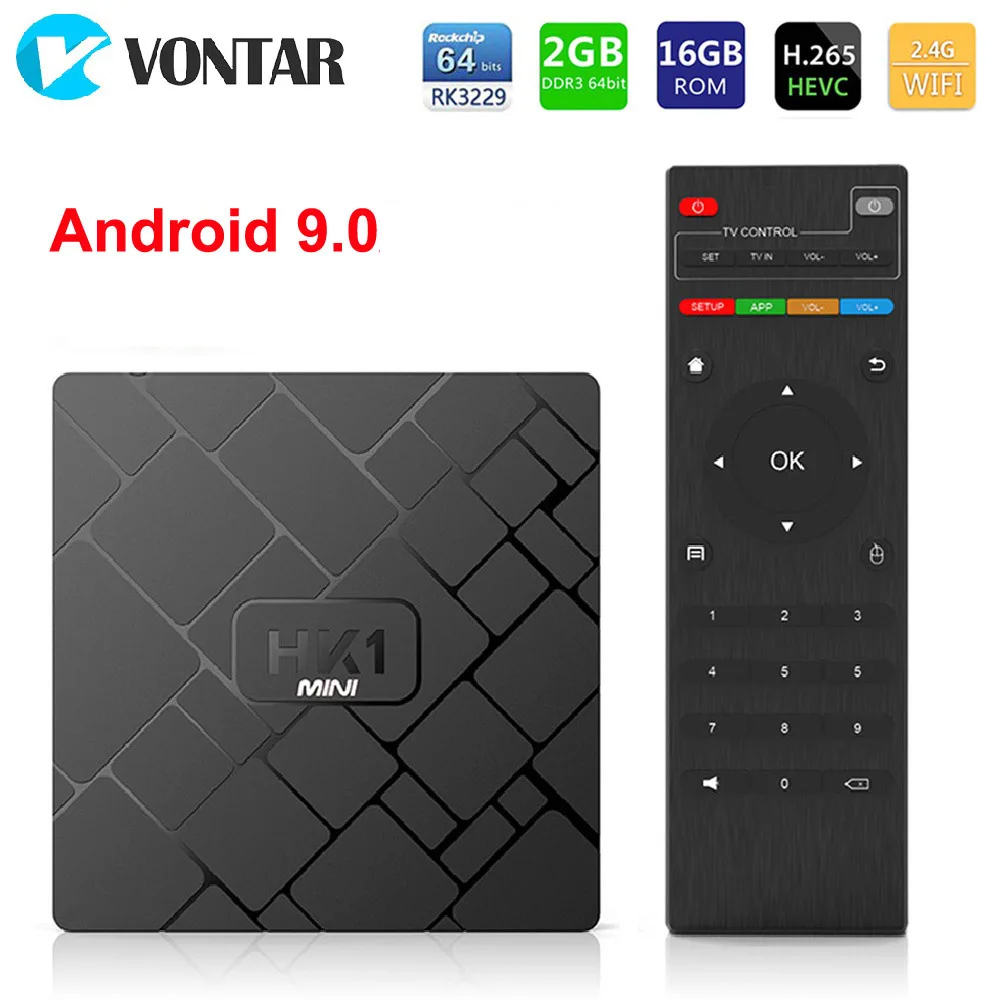HK1 Мини Android 9,0 Смарт ТВ коробка Rockchip RK3229 четырехъядерный 2G 16G 2,4G wifi H.265 4K HD HK1mini Sep верхняя коробка Google плеер магазин