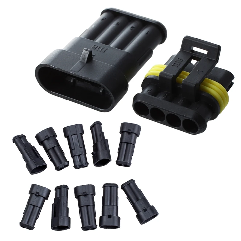 10 Kit 2 Pin Way Waterproof Electrical Wire Connector Plug & 5 4 | Автомобили и мотоциклы