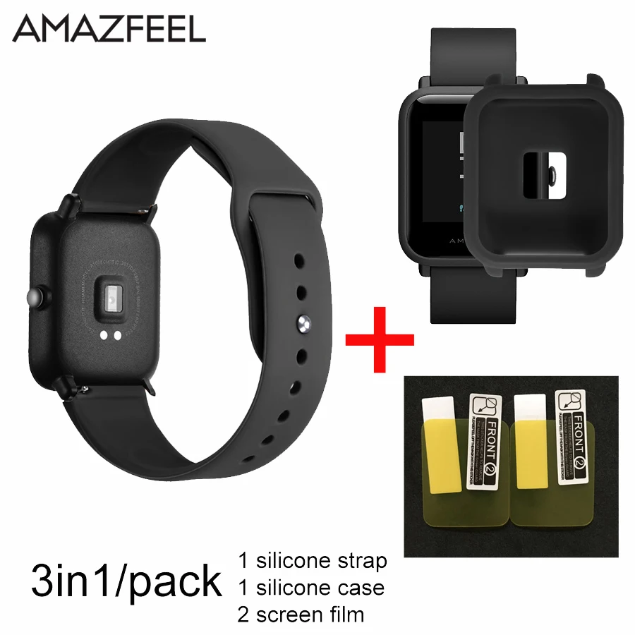 Смарт браслет AMAZFEEL для xiaomi Huami AMAZFIT Bip youth силиконовый ремешок 20 мм часов amazfit