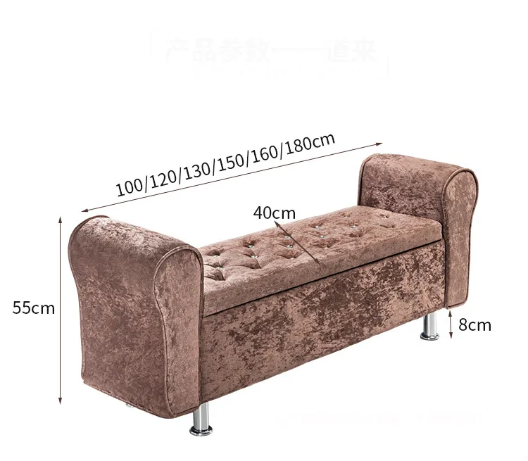Multifunctional Storage Stool Chair Bedroom Bed End Stool Storage Bench Fabric Shoe Bench Household Sofa Bench Pouf Taburete