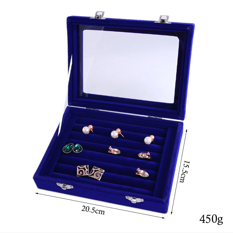 Size 20*15*4.5CM Ring Jewelry Box Glasses With Lid Ring Storage Box Stand Earrings Box Earring Jewelry Accessories Display Rack