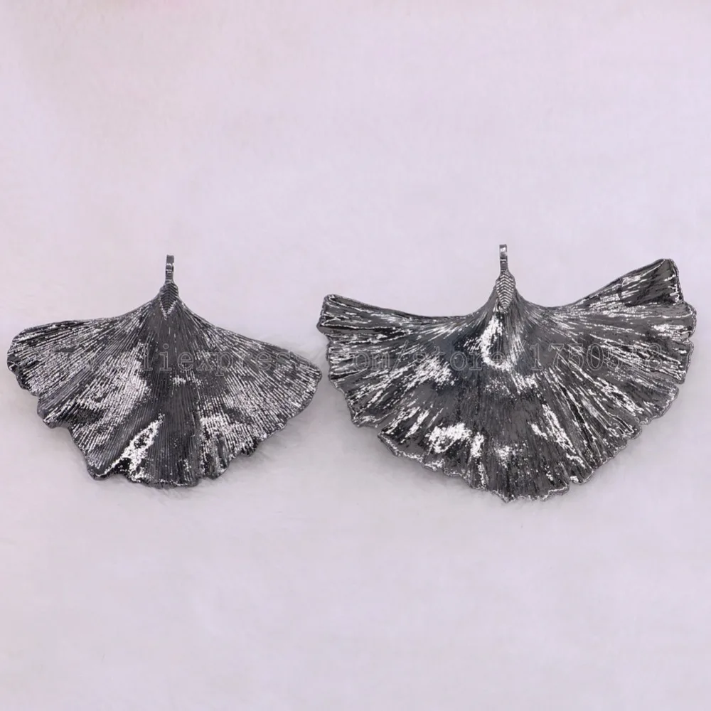 Настоящие Подвески в виде листьев гинкго черный/золотой лист для женщин