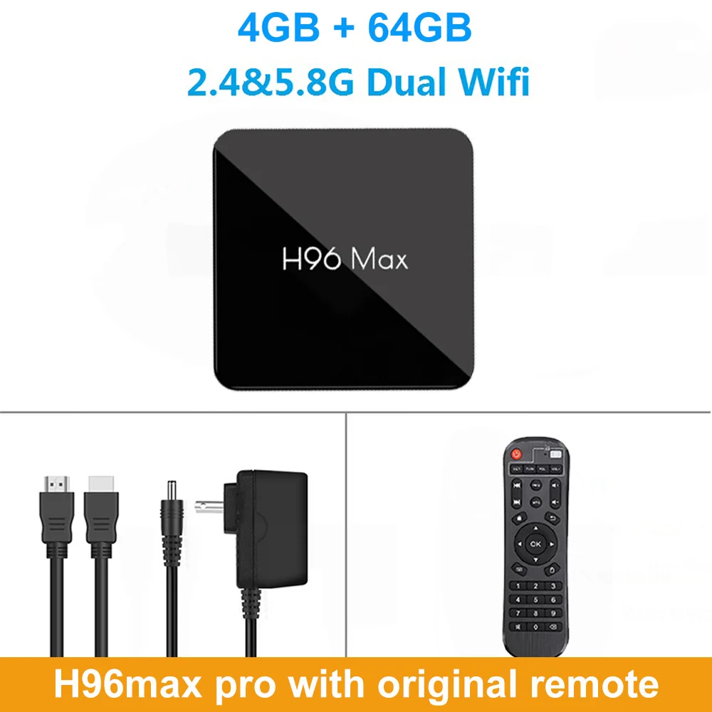 4G 64G H96 MAX pro tv Box Android 9,0 Amlogic S905X2 4 Гб ОЗУ 64 Гб ПЗУ 3D 4K Netflix Youtube потоковый медиаплеер LEMADO Smart tv Box - Цвет: 4G 64G