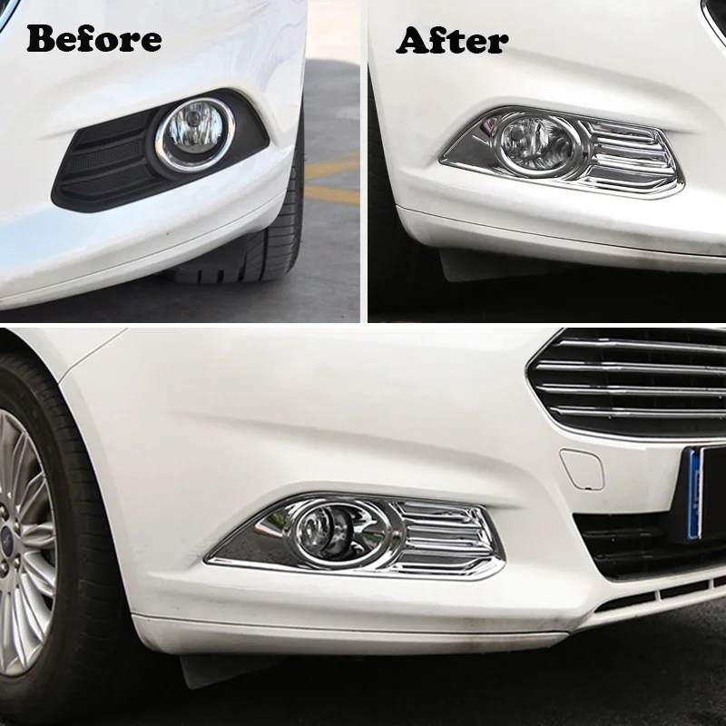 Хром Передняя лампа заднего противотуманного фонаря крышка противотуманной