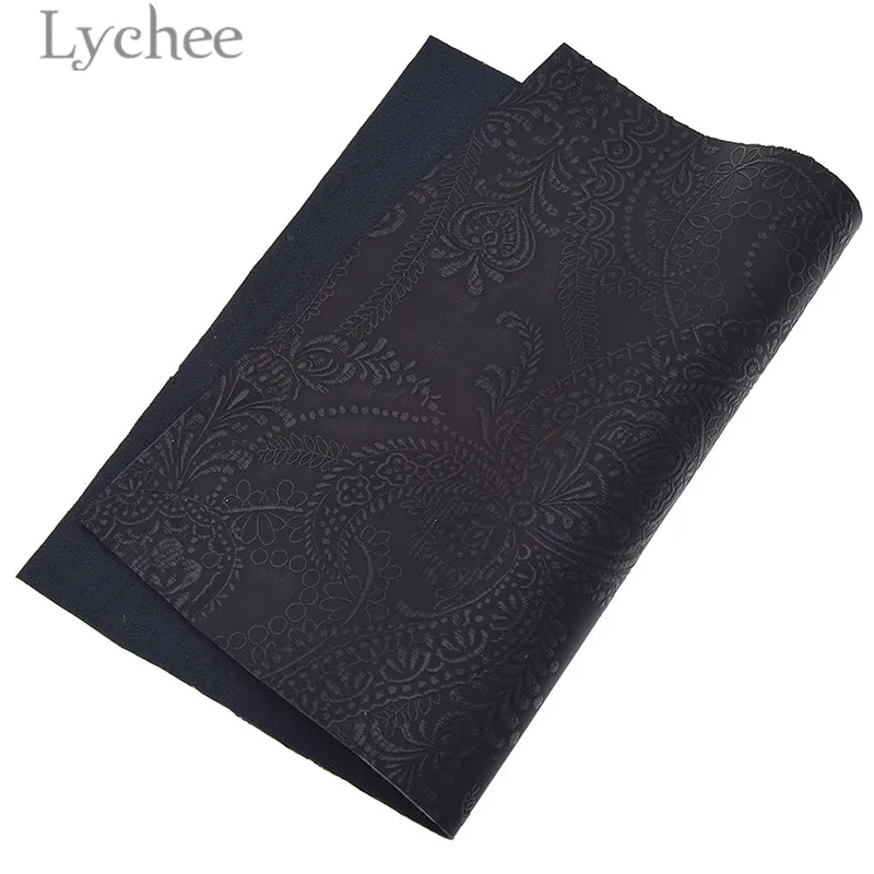 1 Lychee 29x21 см A4 выбитым рельефным цветком из кожи и ткани, высокое качество синтетической кожи DIY Материал для Сумки из натуральной кожи одежды - Цвет: 1