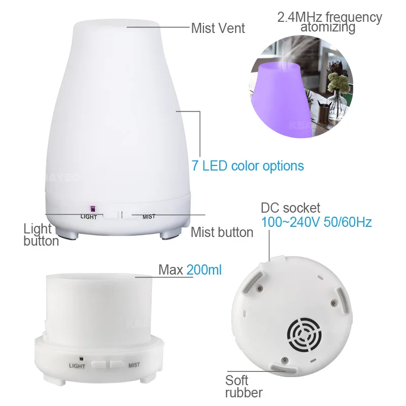 200 мл Электрический аромадиффузор с пультом дистанционного управления