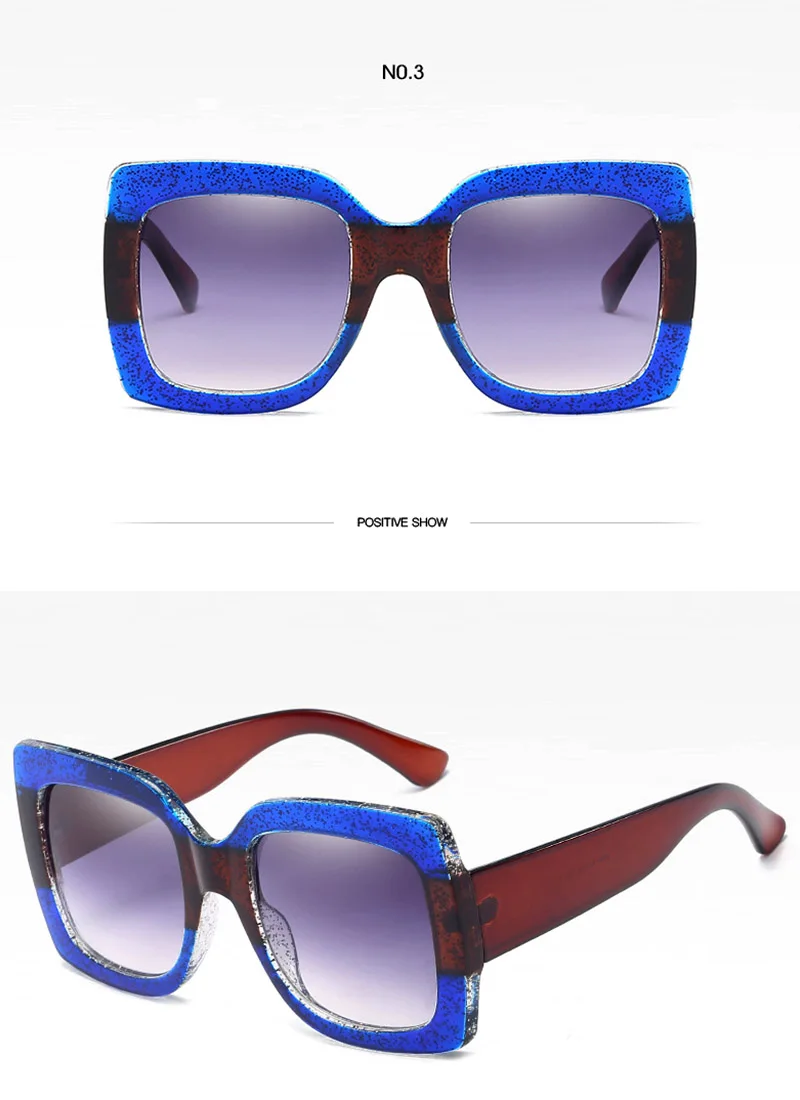Fashion Square Sunglasses Women Luxury Brand Designer Oversized Frame Way Out Sun Glasses Hipster Ladies Shades Visor Oculos Top