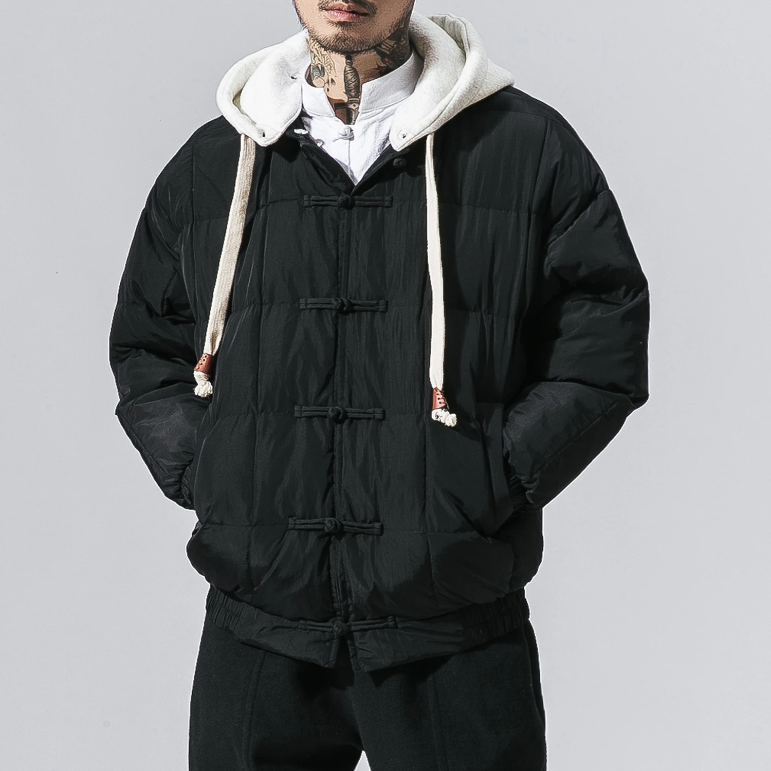 4 вида цветов зимняя свободная утепленная куртка-парка с капюшоном Мужская