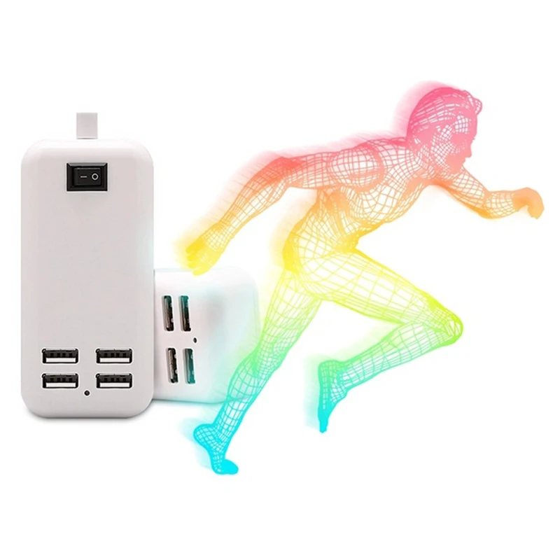 50 шт./лот BRSUANG Hi Q Универсальный 15 Вт 4 порта USB зарядное устройство адаптер док