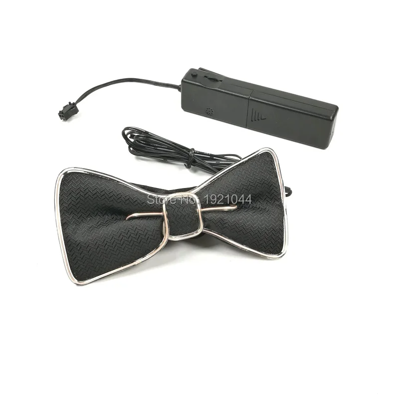 

With Sound active Driver EL Wire Glowing Bow Tie Wedding Decorative 5pieces Light up Bow Tie for Dance Party Decor