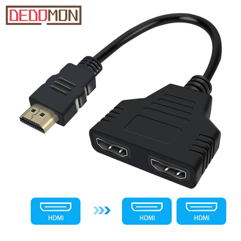 Кабель-разветвитель HDMI 1 Male To Dual HDMI 2 Female Y Splitter адаптер в HDMI HD светодиодный ЖК-телевизор 30 см 1 в 2 Splitter адаптер конвертер