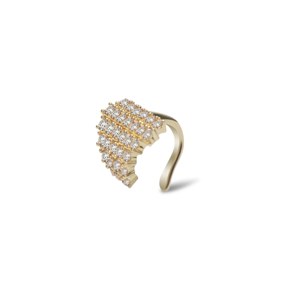 gold color Модные клипсы с кристаллами, без пирсинга, золотые, серебряные, поддельные серьги для ушей, Кафф для ушей, Кафф для ушей, серьги для женщин - Окраска металла: gold color