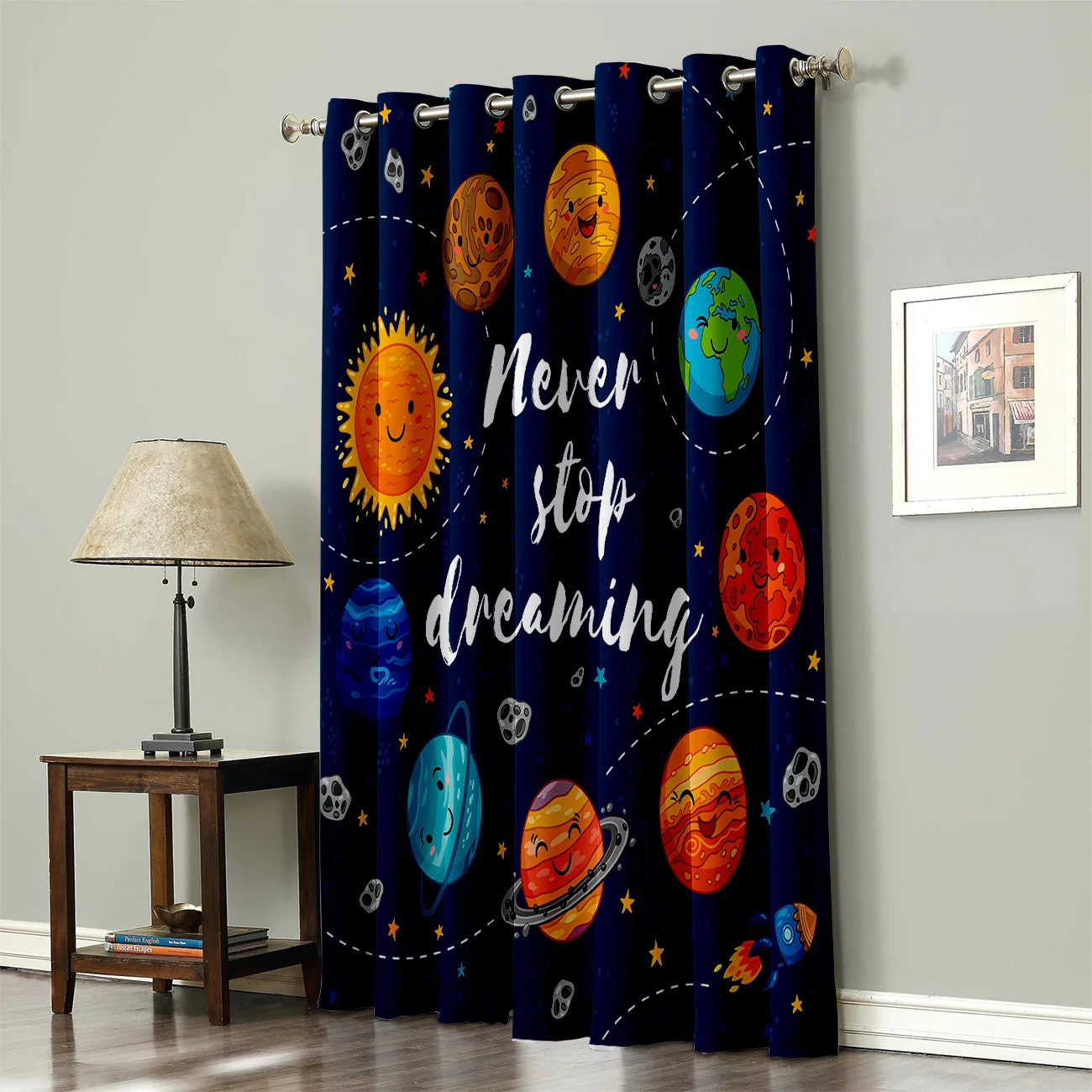 Мультяшная планета занавески для комнаты большие окна спальни ткань кухни