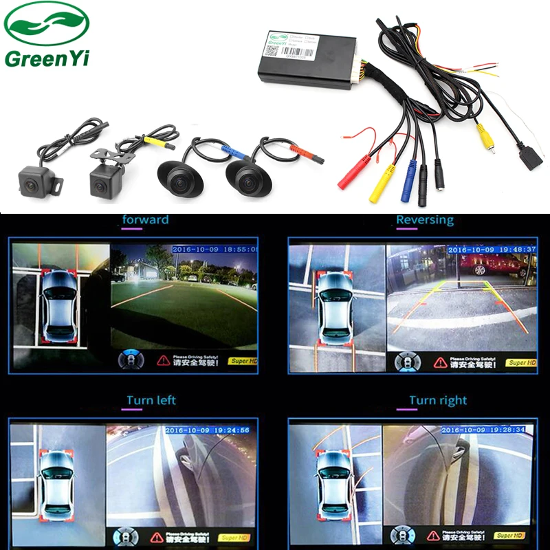 GreenYi 360 градусов DVR регистраторы панорамный обзор мониторинга системы Bird View
