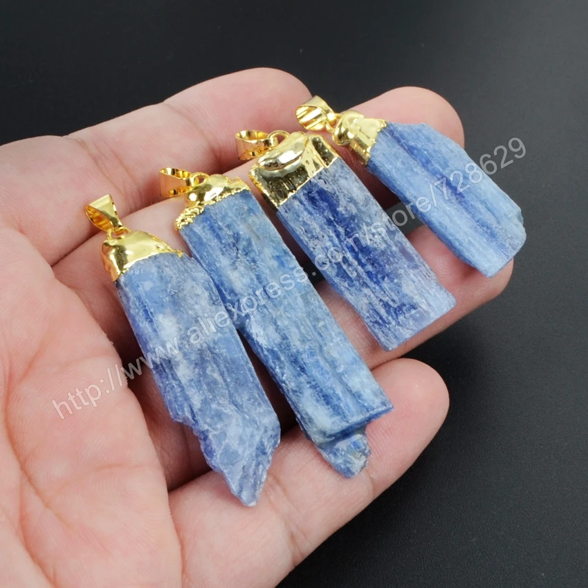 BOROSA 5 шт золотой цвет грубый натуральный кинит кулон WX017|natural pendant|pendant goldgold plated pendant