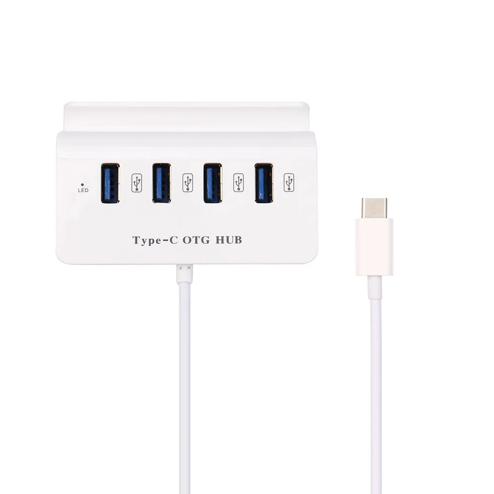 Type C ABS High Speed Mini 4 Ports USB 3.1 OTG HUB With Phone Tablet Holder Usb Hub Ugreen Type-C Computer Accessories#25 | Компьютеры и