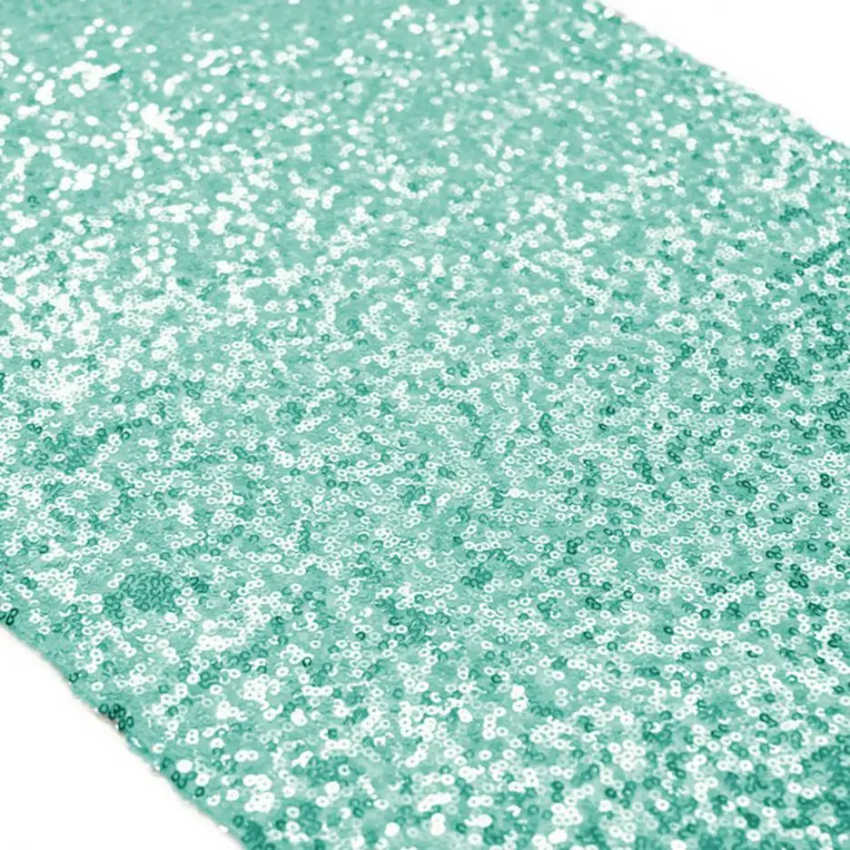 Mint Green Color 12x108in скатерть с блестками, белая настольная дорожка, блестящая скатерть с блестками, постельное белье для свадебного украшения стола 30x275cm-a - Цвет: Mint Green Color