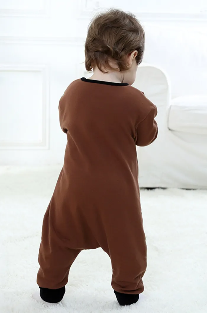 

Toddler Unisex-baby spring and autumn thin Jumpsuit Christmas Romper Onesie Outfits Suit brown monkey