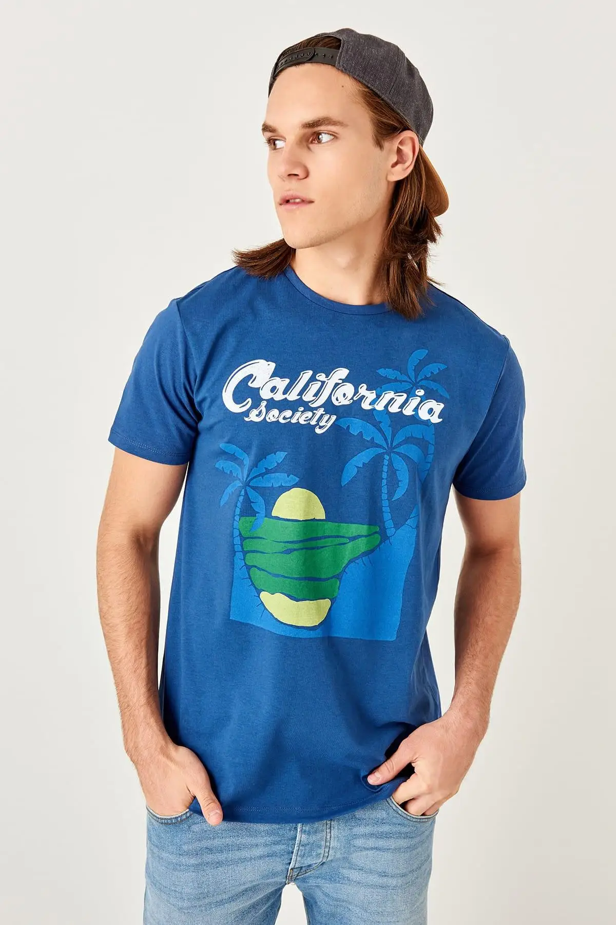 Trendyol Indigo Men 'S Cotton Printed Undershirt TMNSS19TX0065 | Мужская одежда