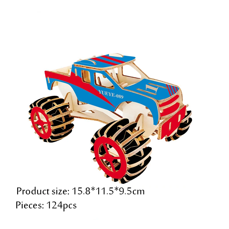 3D DIY деревянный автомобиль грузовик игра головоломка для детей натуральный цвет