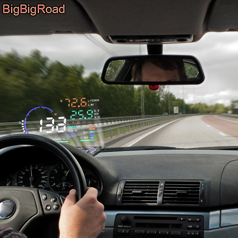 Автомобильный проектор BigBigRoad лобовое стекло OBD2 II EUOBD HUD для Kia Sedona RIO Cadenza Forte Sorento MK1