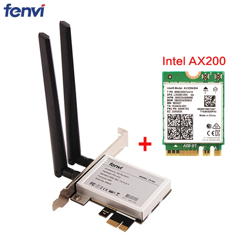 Настольный PCI-E 1X беспроводной адаптер конвертер с 2400 Мбит/с Wifi сетевая карта AX200NGW для Intel AX200 Bluetooth 5,0 для окна 10