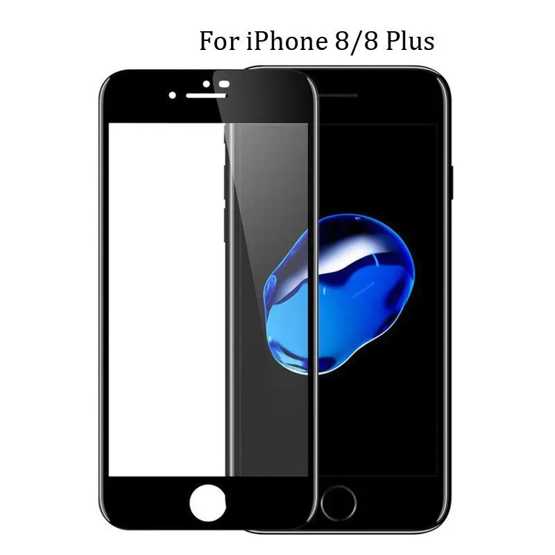 Защитная пленка для экрана iPhone X 6 7 Plus 9H блестящее 3D изогнутое углеродное волокно