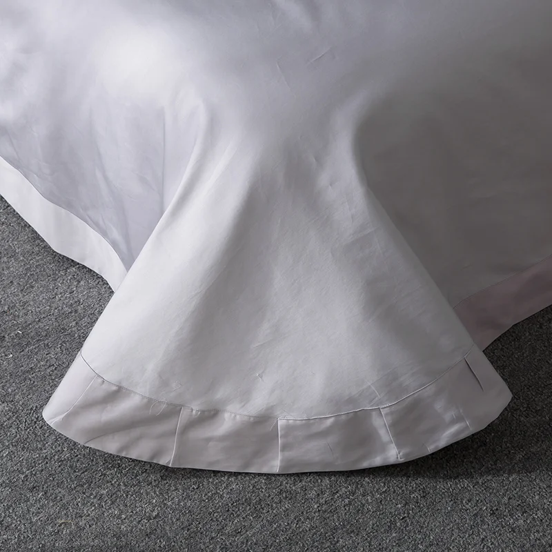 grey feather embroidery bedding sets egyptian cotton bed set queen king size duvet cover sheet pillowcase 4/6pcs | Дом и сад