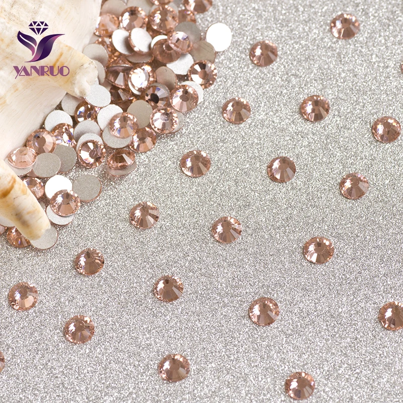Янруо светильник персикового цвета стразы не Hotfix для клея на ногти кристаллы
