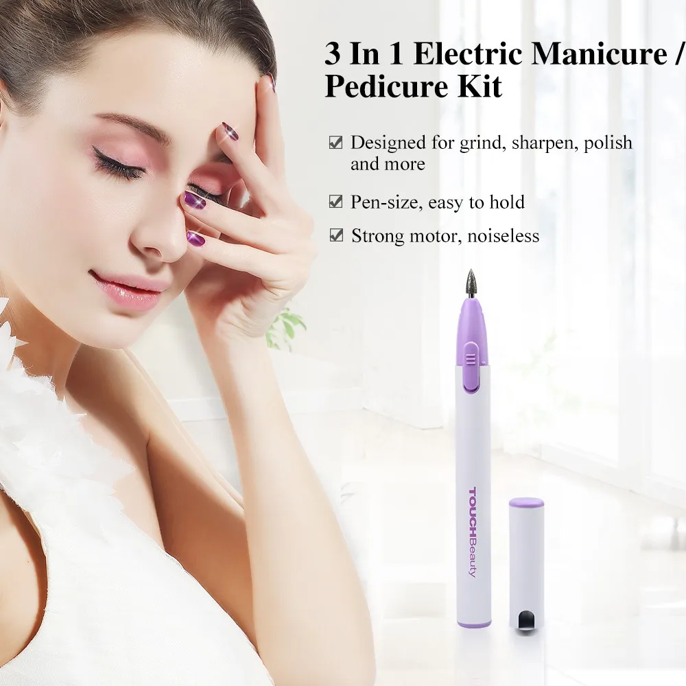 TOUCHBeauty электрические фрезы для ногтей, маникюрный набор для ногтей 3в1, ручка-szied TB-0676