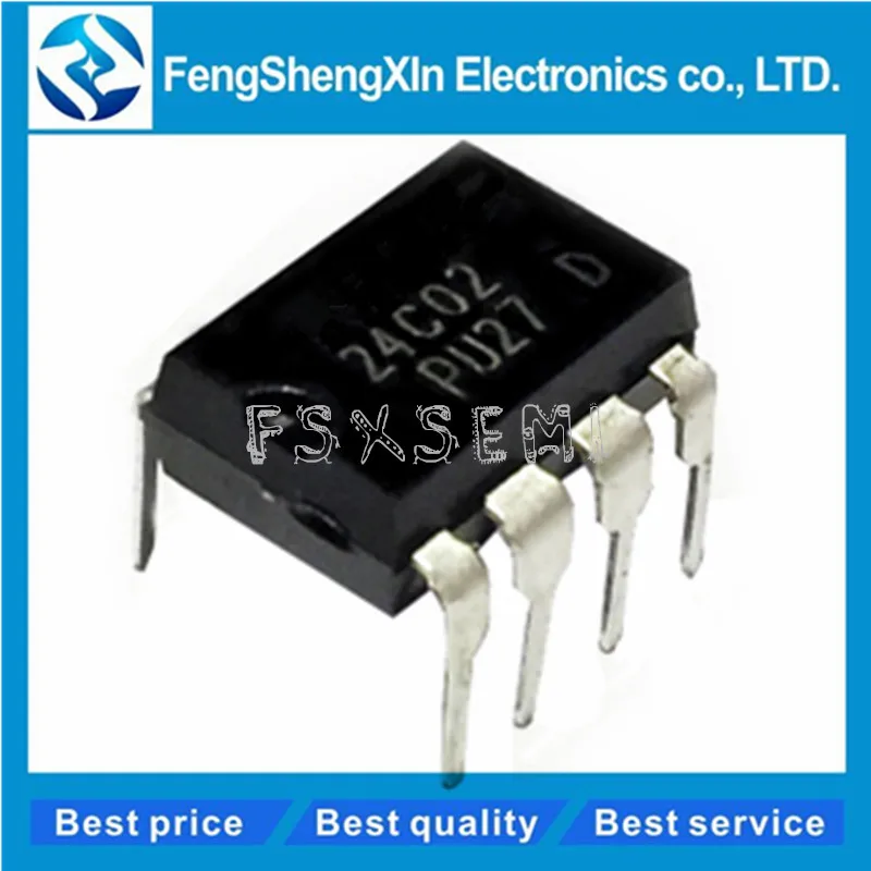

100pcs/lot New AT24C02 24C02N 24C02 24C02AN 24C02BN Memory IC DIP-8