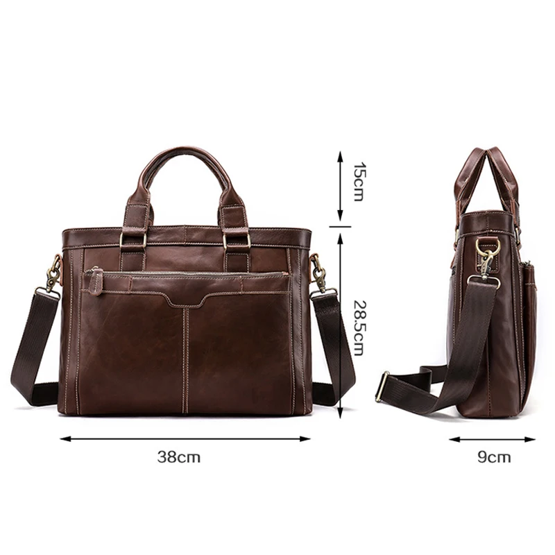 Новая роскошная 100% коровья натуральная кожа деловой мужской портфель мужская