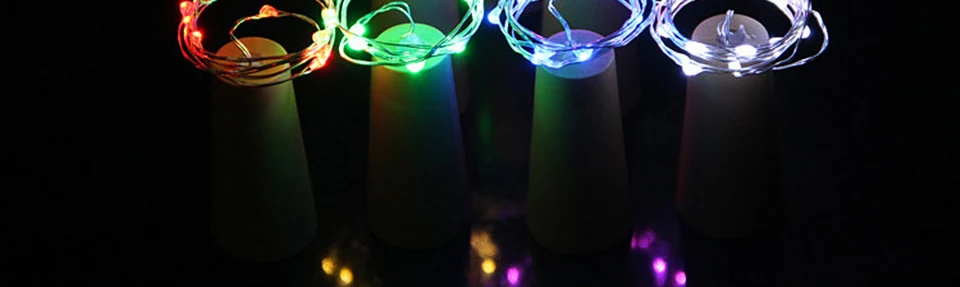 Светодиодный светильник-гирлянда RGB медный провод 2 м пробковая пробка для бутылки вина мигалка сказочные огни вечерние, свадебные, рождественские украшения
