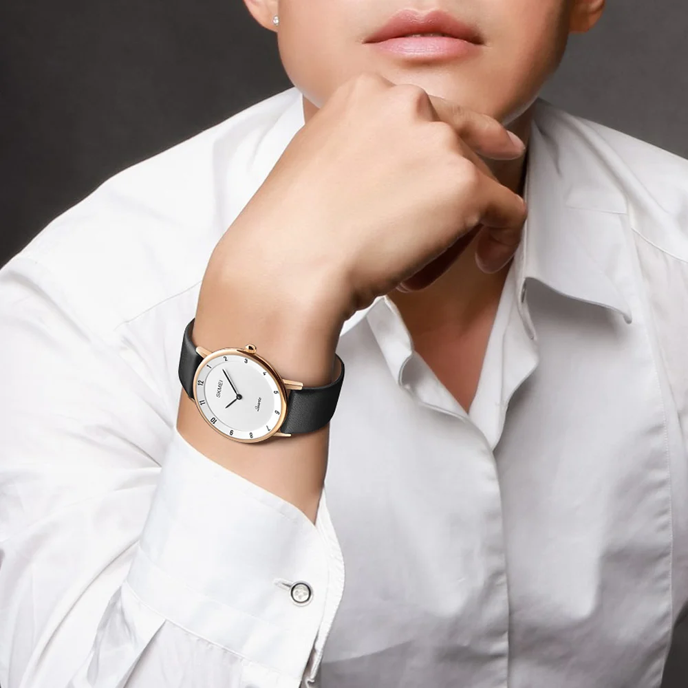 SKMEI новые роскошные золотые часы для мужчин Брендовые мужские ультра тонкий